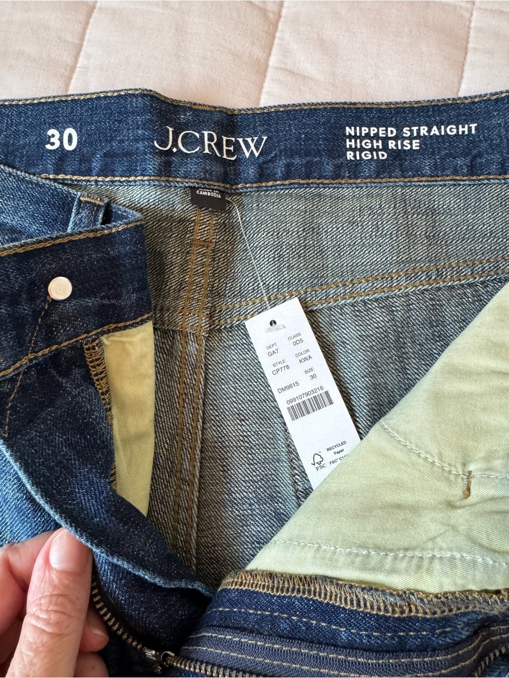 J. Crew Women’s Blue Straight High Rise Rigid Jeans - Casual Everyday Denim - Picture 2 of 8